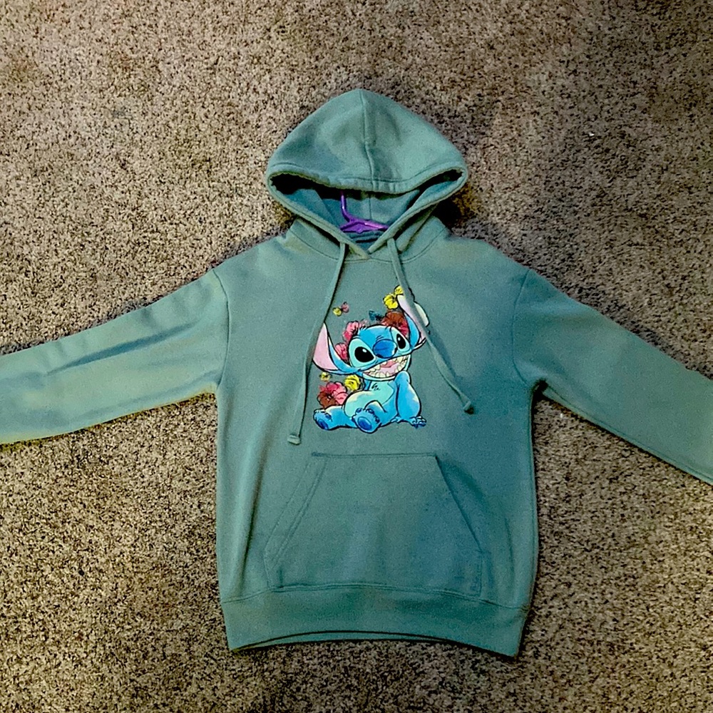 Green, stitch, XS, Disney, Hoodie